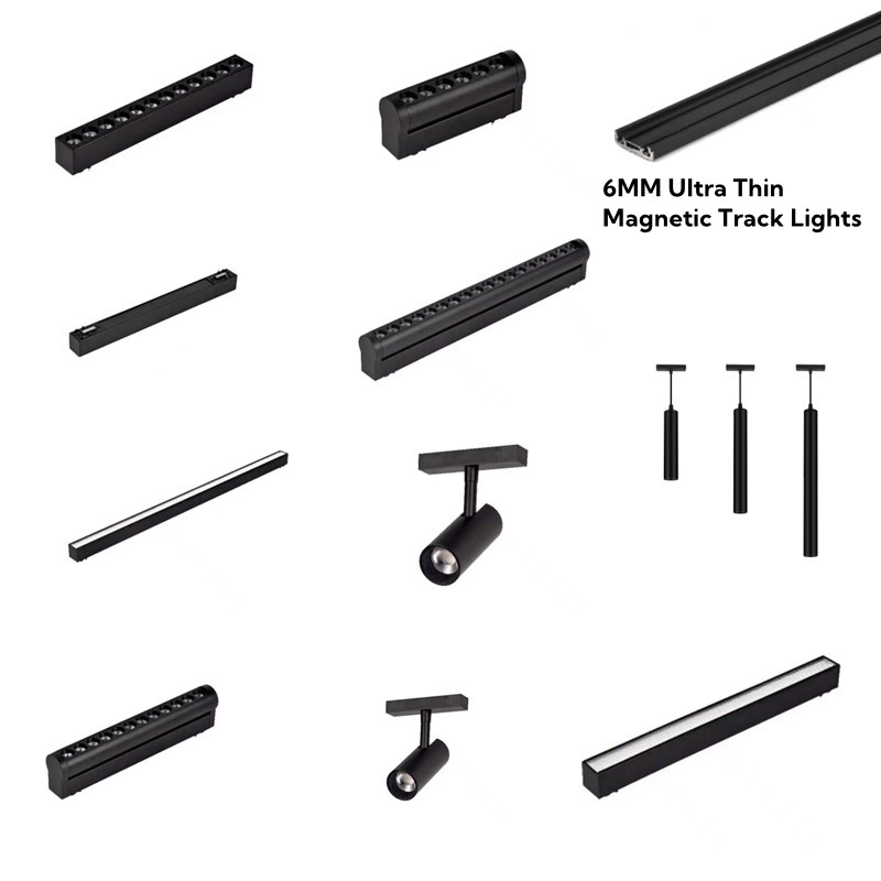 磁気 Led トラックライト 6 ミリメートル超薄型 48 ボルト表面実装シーリングライトシステム黒マグネットレールランプスポットライトリビングルーム