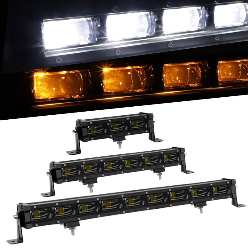 RACBOX 8 14 20 インチ 6D レンズ単列 Led ライトバージープランダオフロード ATV UTV UAZ 車運転作業ライト 12V 24V フォグランプ