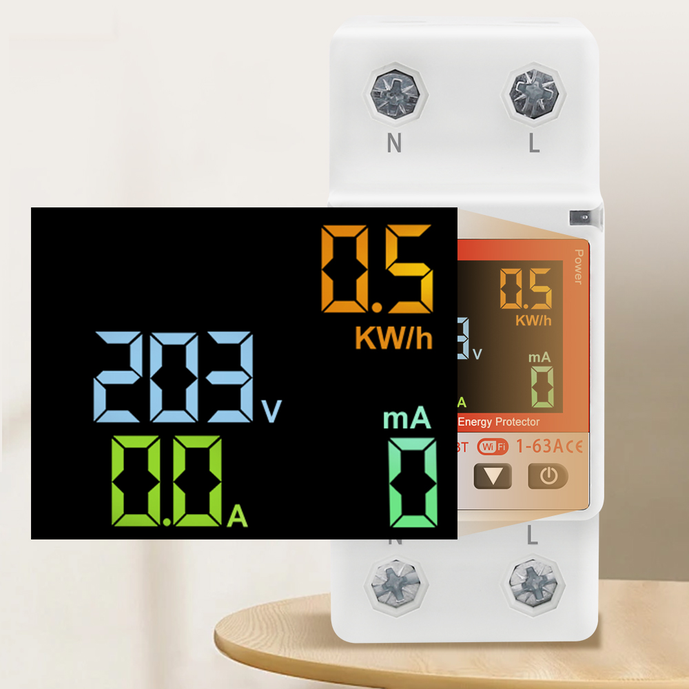 DIY GO TUYA WIFI スイッチ Smartlife 1-63A kWh 計量タイマーサーキットブレーカー、電圧電流リーク温度保護付き
