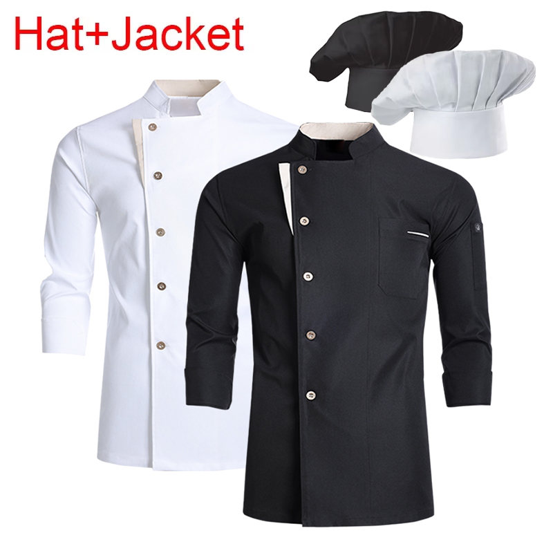 フードサービスシェフジャケットクッキングキャッププロフェッショナルケータリングキッチン作業服セットレストランコックコスチュームベーカリーカフェ作業服