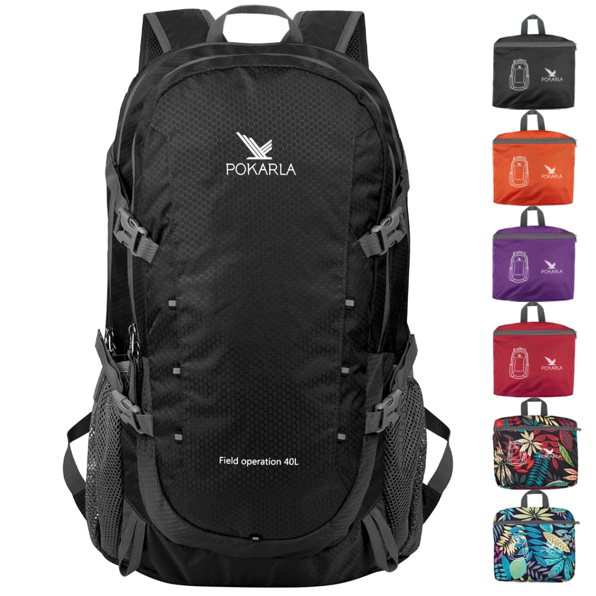 40L トラベルバックパック 防水 軽量 パッカブル アウトドア ハイキング キャンプ デイパック メンズ レディース 折りたたみ式 クライミングバックバッグ