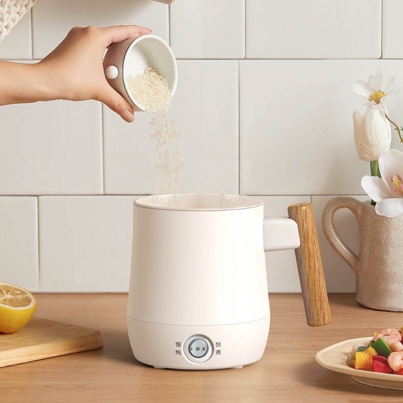 600 ミリリットル電気カップ炊飯器健康ケトル保温水カップノンスティックライナーポットポータブル麺調理ポット 220V