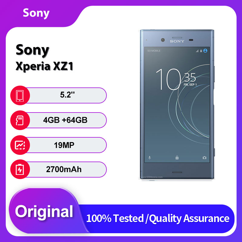 オリジナルロック解除 Sony Xperia XZ1 4G 指紋 NFC Bluetooth 携帯電話 5.2 インチ 64 ギガバイト 4 ギガバイト RAM