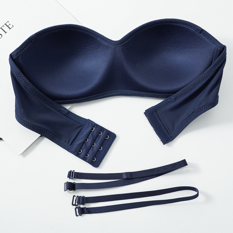 2 個女性固体目に見えないブラジャーストラップレス Bralette 1/2 カップ下着女性のシームレスなパーティー結婚式のブラジャーセクシーなランジェリー