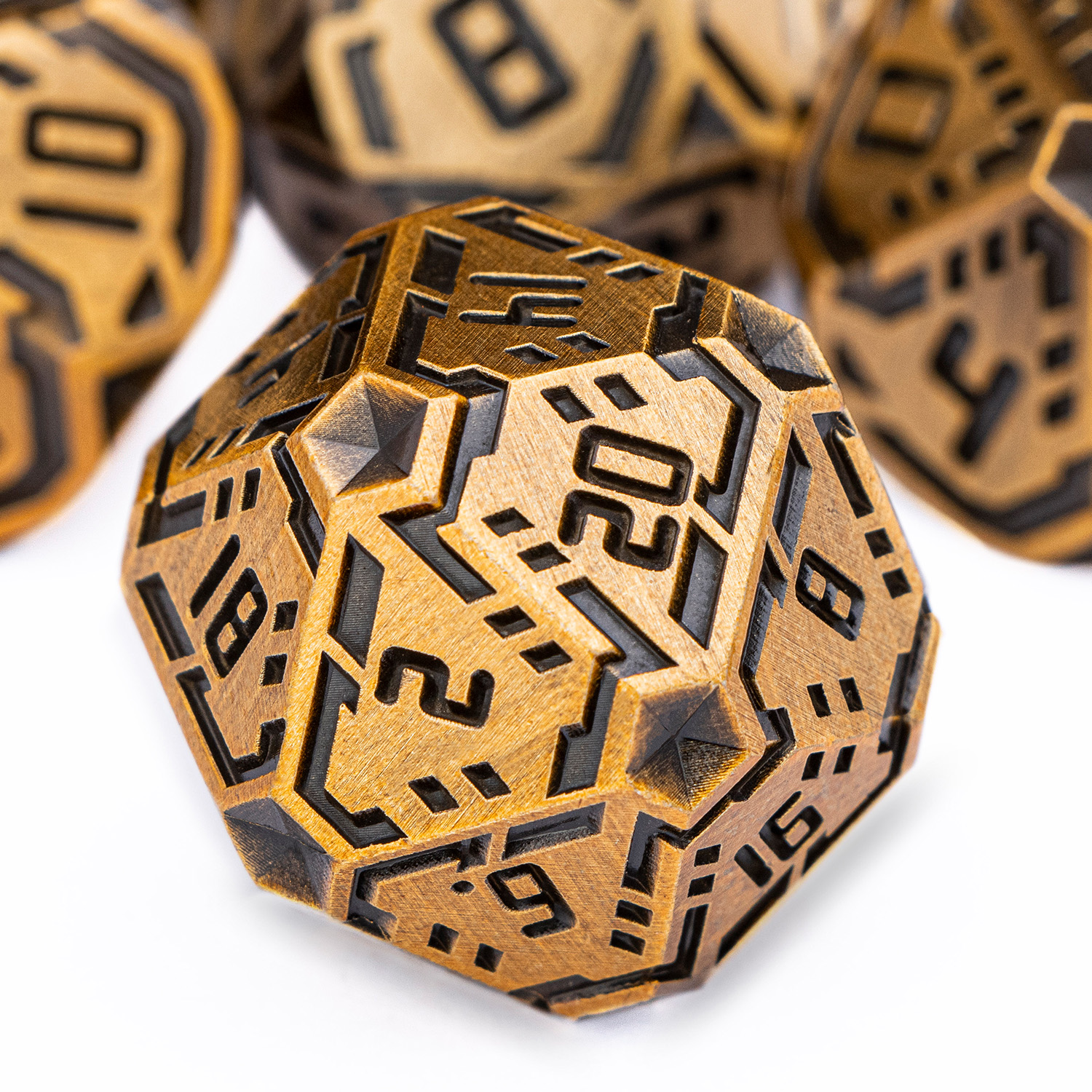 ストライプ古代ゴールド D20 Dnd メタルダイスセット D dnd D ダンジョンとドラゴン パスファインダー多面体テーブル ロールプレイング ゲーム D