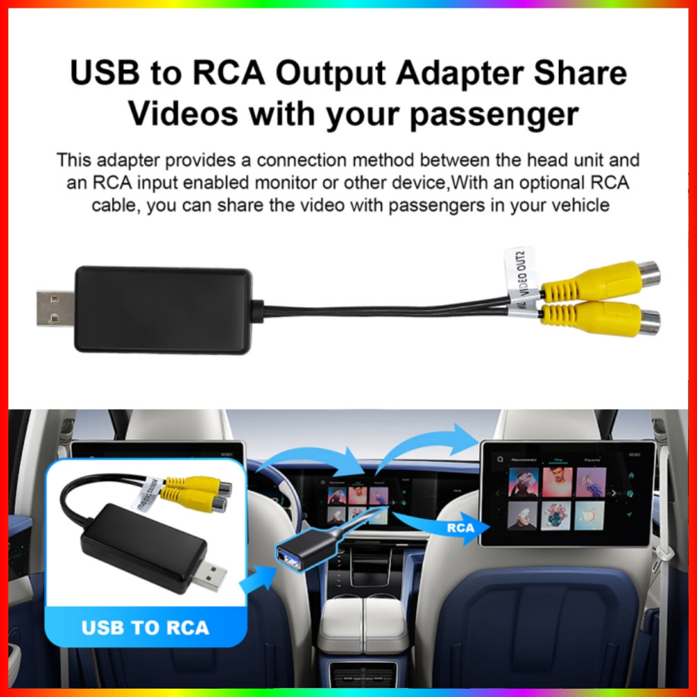 USB - CVBS ビデオ出力アダプター 2 CVBS 出力 USB - RCA ケーブル DC 5V USB Android マルチメディア プレーヤーおよび Android TV プレーヤー用
