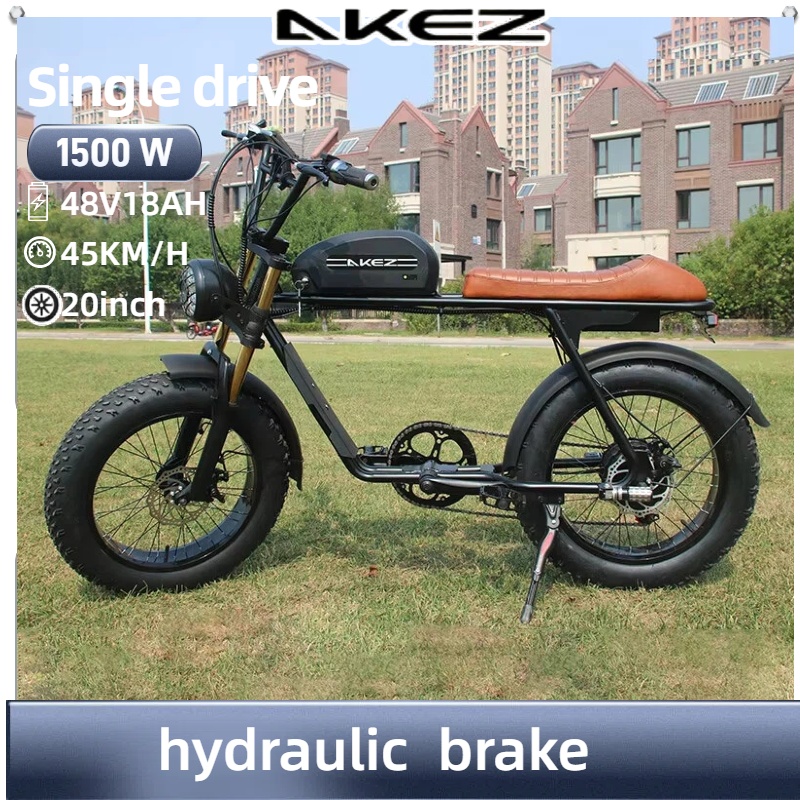 電動バイク 1500 ワットモーター 48V 18AH 取り外し可能なバッテリー油圧ブレーキ電動自転車 20 インチファットタイヤマウンテンオフロード電動自転車