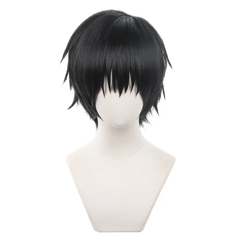 アニメ呪術伏黒とじコスプレ合成かつらショート黒髪男性のための衣装ウィッグ