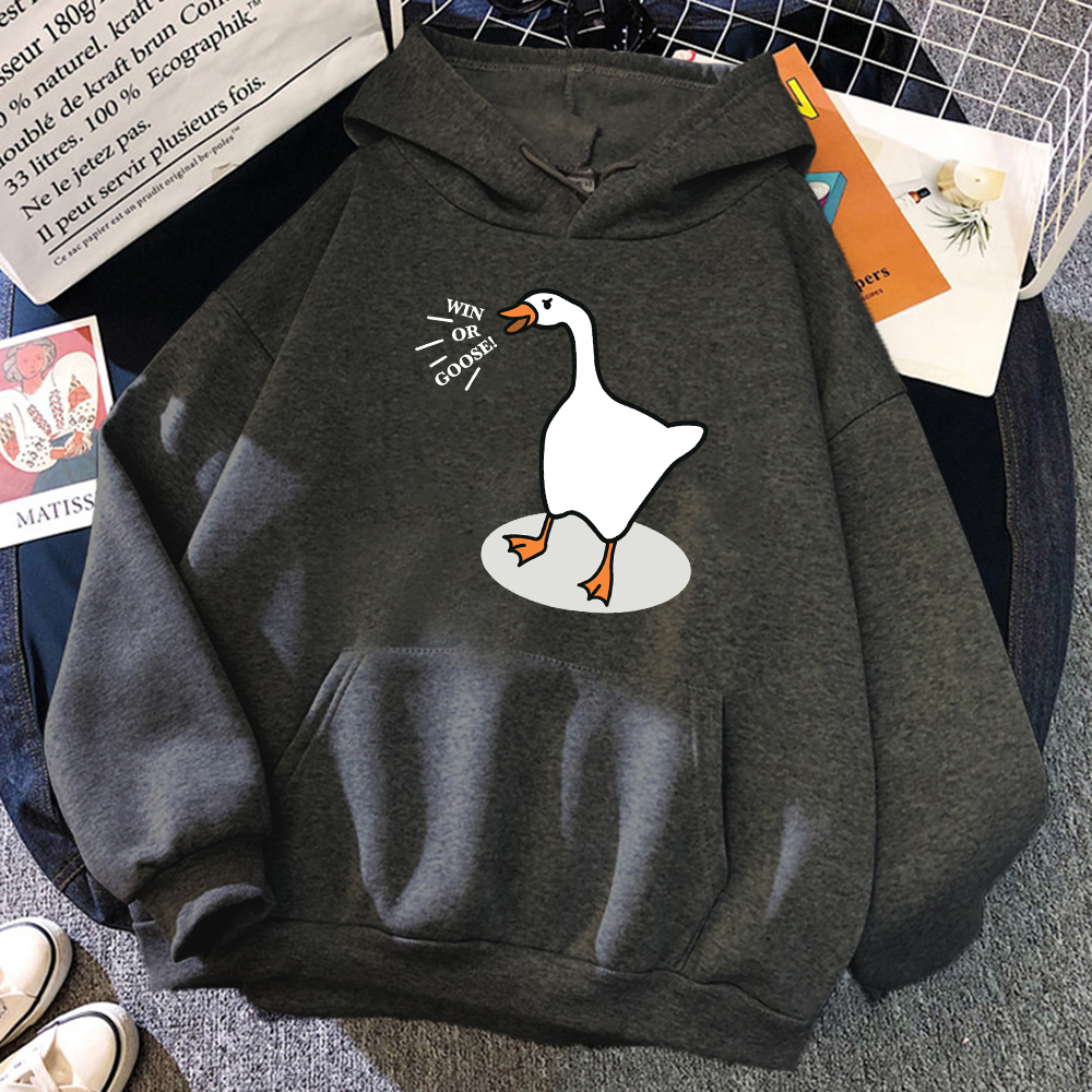 勝利またはグースプリントメンズトレーナー秋のファッションヒップホップパーカーオールマッチヴィンテージ服ユニセックスルーズフリースプルオーバー