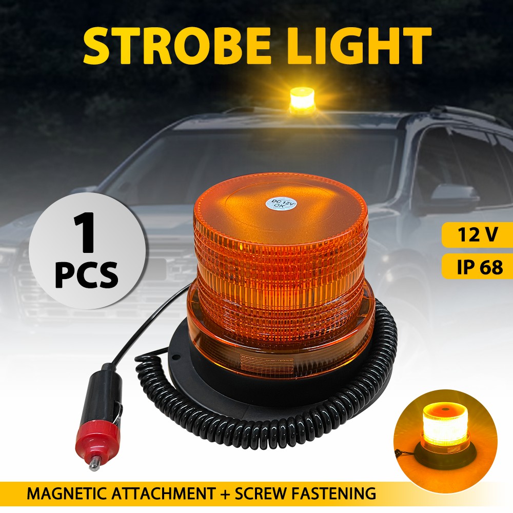 車のトラックの屋根上警告灯緊急 LED ストロボライト点滅ビーコン磁気ベースセキュリティ 12V オレンジアンバー