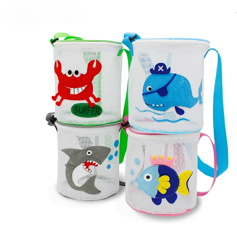 新しい子供ビーチおもちゃ Protable メッシュバッグ子供のおもちゃの収納袋水泳ビーチバッグ折りたたみ旅行砂遊びツールポーチトートバッグ