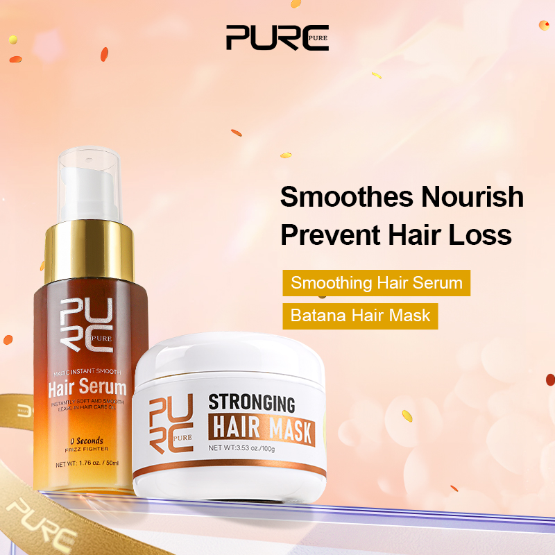 PURC スムージングヘア血清 Batana オイルローズマリーヘアマスク栄養修復損傷縮れ脱毛治療ヘアケア製品