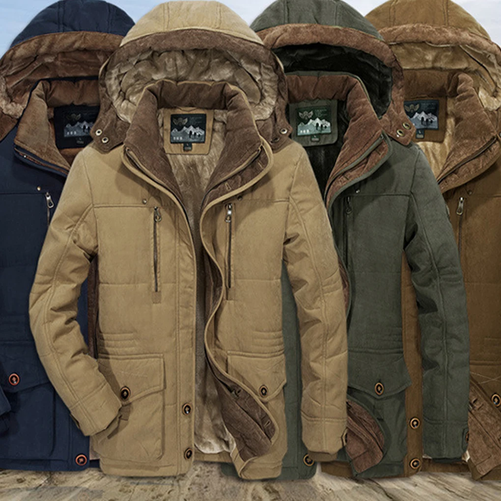 厚く暖かいメンズパッド入りパーカー綿ジャケット厚いカジュアルメンズパーカー冬のトレンド S-6XL プラスサイズ屋外冬のジャケット男性
