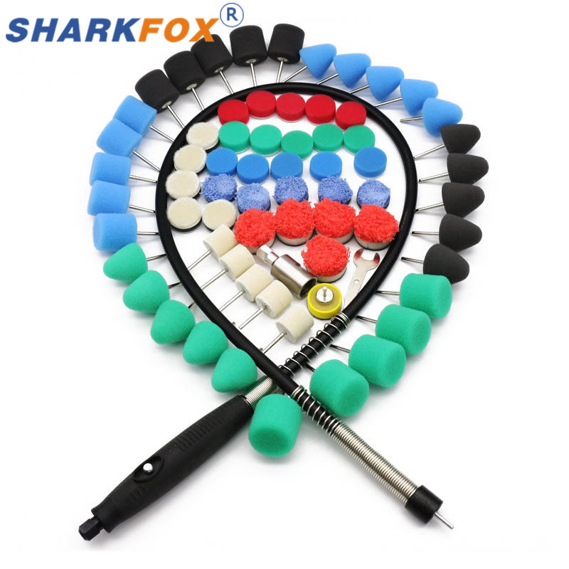 Sharkfox ミニ研磨機カービューティーディテール拡張ツールロータリーポリッシャー用ディテールポリッシュパッドキット