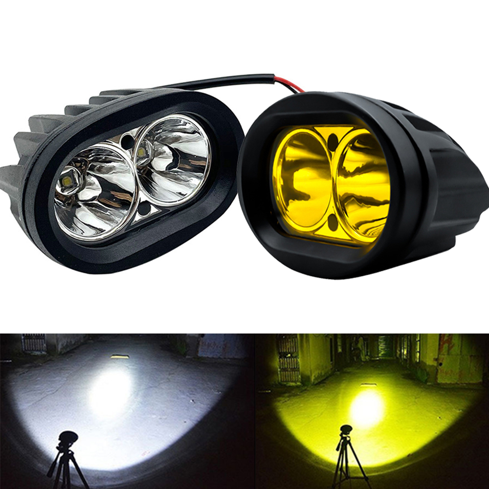LED E-バイクヘッドライト補助ドライビングランプイエローオートバイフォグライトワークスポットライトフラッドホワイト Rad パワーバイクオフロード用