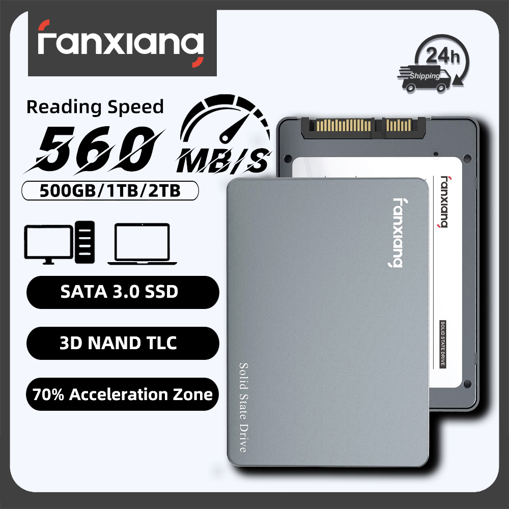 Fanxiang S102 プロ 2.5 "SATA SSD 500GB 1TB 2TB 最大 560MB/s 内部ソリッドステートドライブ 70% スピードアップハードディスクドライブ PC ラップトップ用
