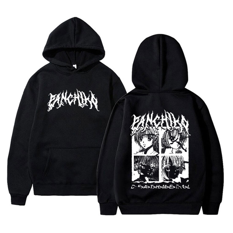 ロックバンド Panchiko DEATHMETAL アルバムグラフィックプリントパーカーユニセックスフリースコットンスウェットシャツ男性女性ヴィンテージ特大パーカー