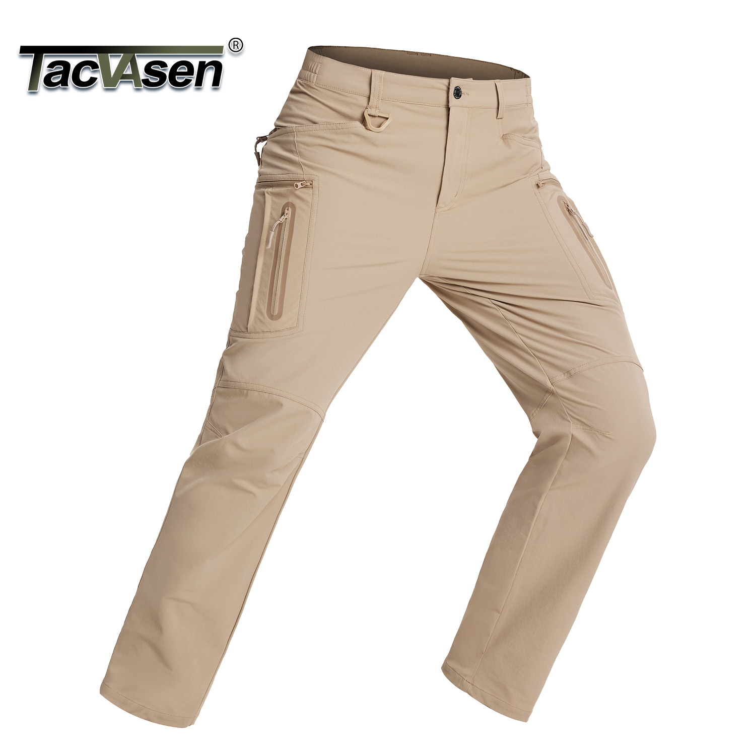 TACVASEN メンズ軽量防水カーゴハイキングパンツタクティカルアウトドアワークパンツストレッチコンフォートトラベルパンツ 8 ポケット