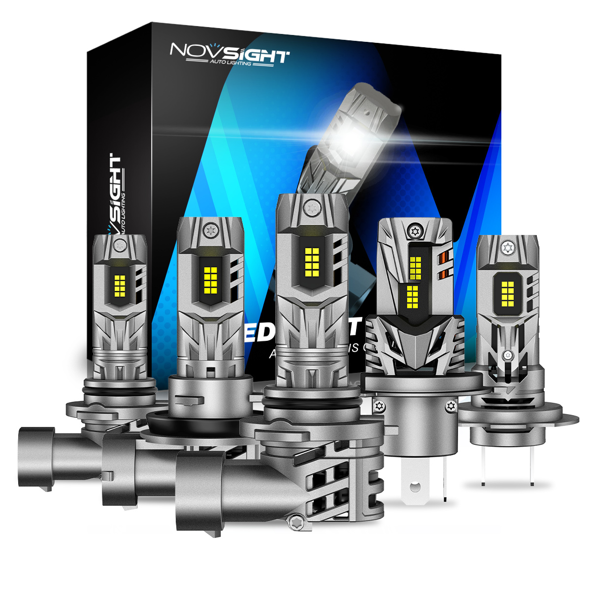 Novsight N63 9005 9006 H1 H3 H4 H7 H11 LED ヘッドライト電球 90 ワット 20000LM 6500 K 超高輝度 LED ライト車のハイ/ロービーム