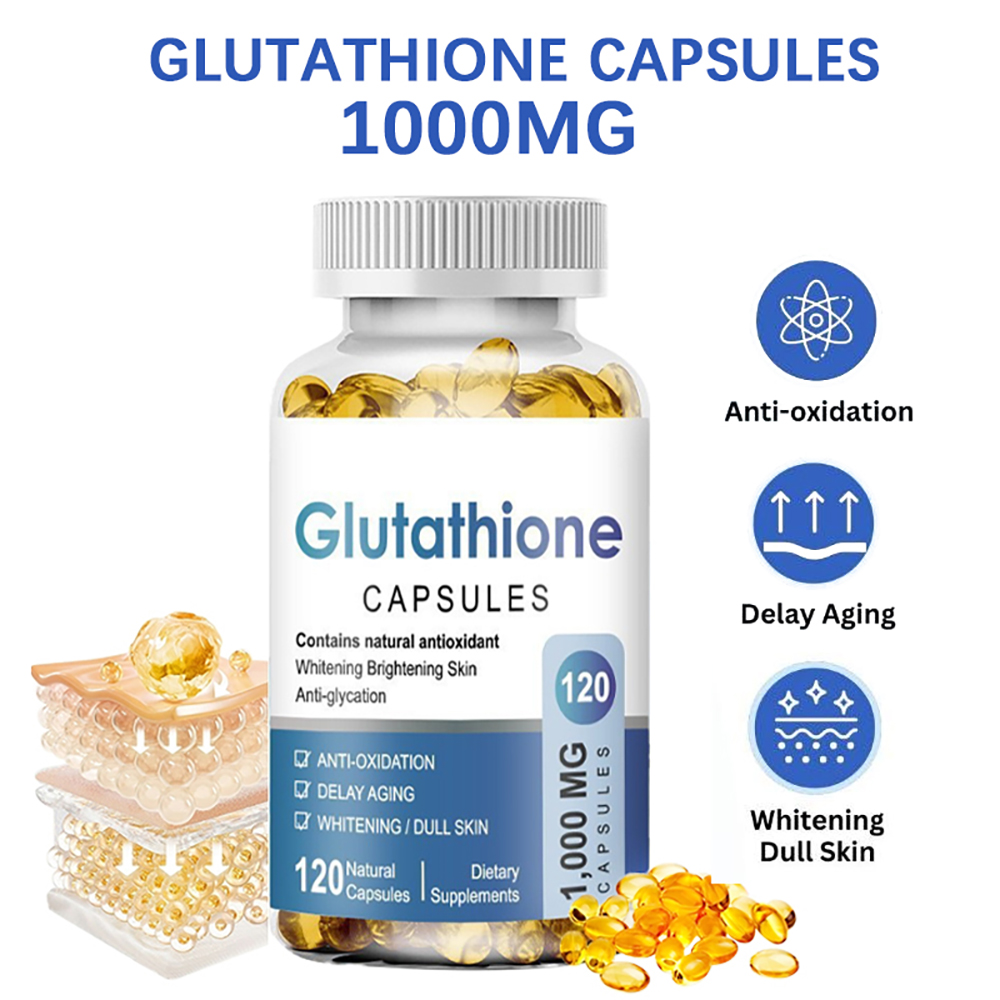 オオアザミ入りグルタチオン サプリメント カプセル 1000mg、肌の輝き、肝臓のためのアルファ リポ酸を含む L-グルタチオン