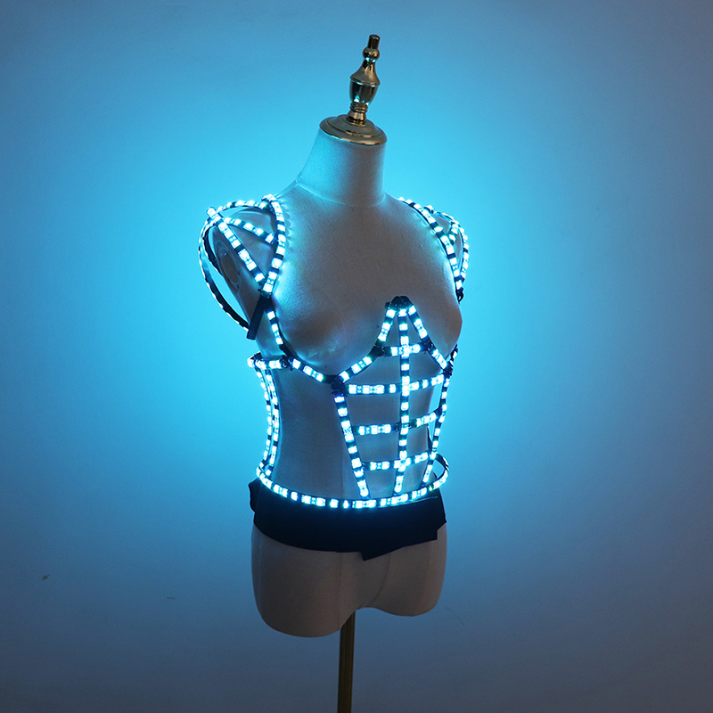 LED ケージ衣装パースペクティブライト発光服 LED 中空バレエドレス DJ 歌手バーナイトクラブダンス服