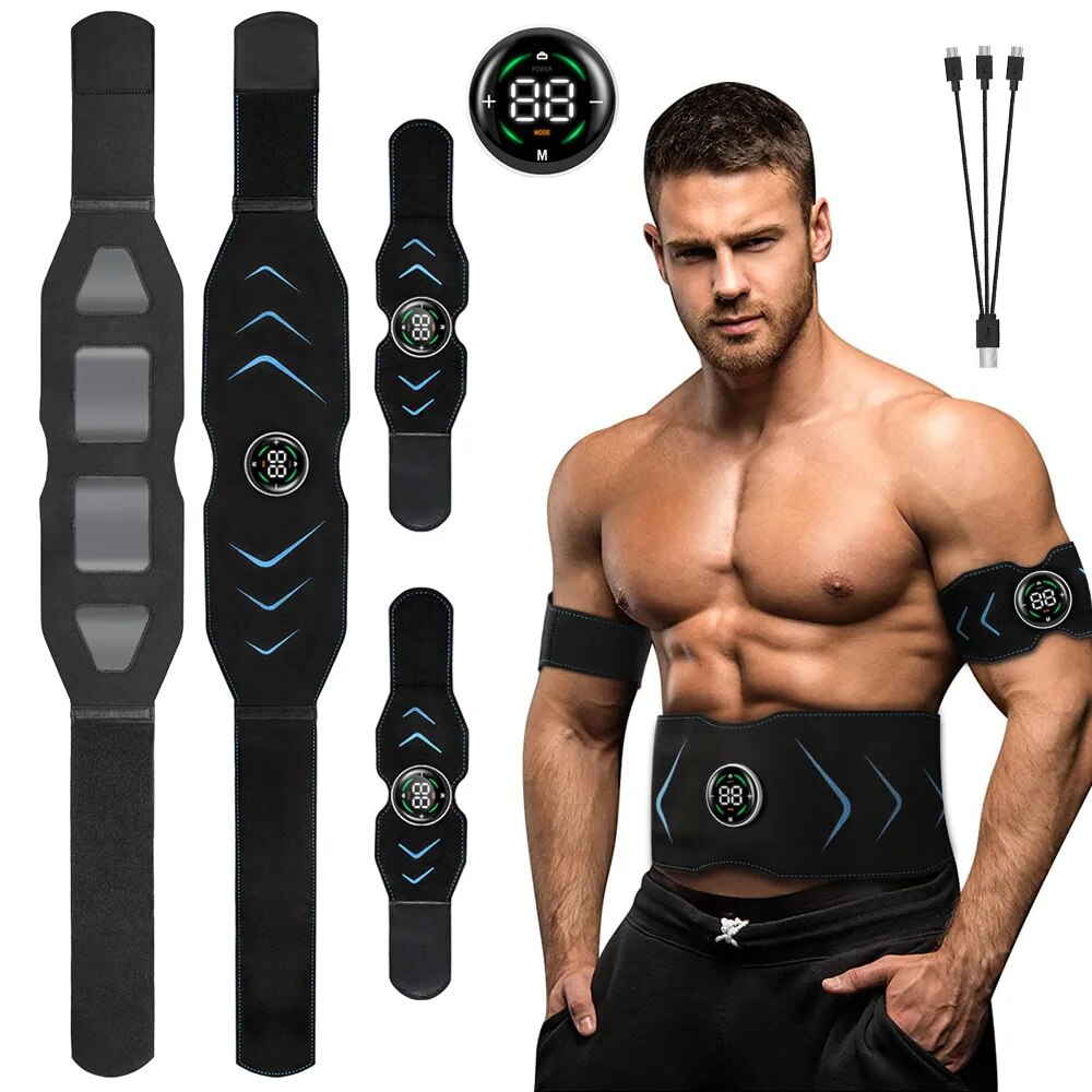 EMS 筋肉刺激装置腹部ボディ痩身ベルト電気スマート ABS トレーナーアーム脚ウエスト減量フィットネス振動ベルト