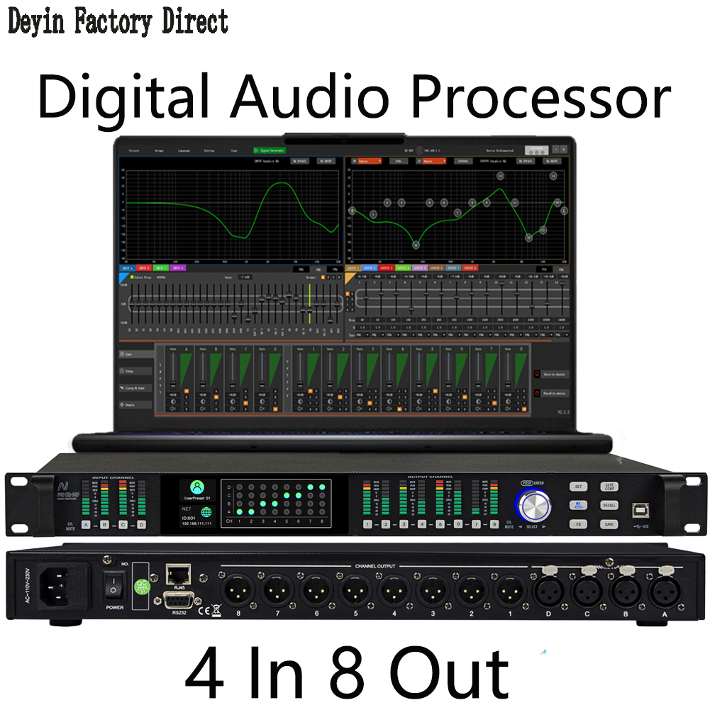 卸売プロフェッショナルデジタルオーディオプロセッサ ADSP-21571 デジタル DSP プロセッサ FIR 512 スピーカーマネージャー EQ オーディオシステム PC