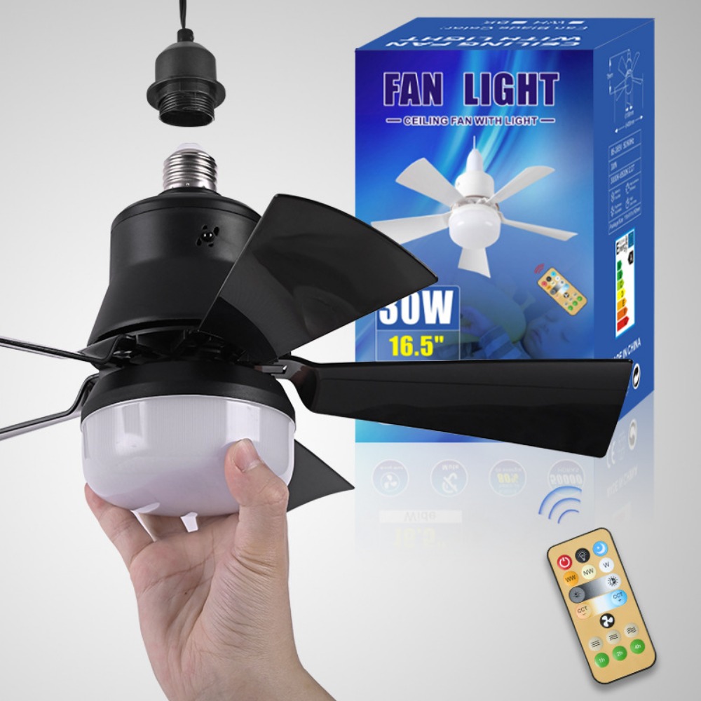 E27 ネジ頭 LED ファンライトリモコン 3 色調光取り外し可能なファンリーフキッチン寝室スマートサイレント使用 85-265V