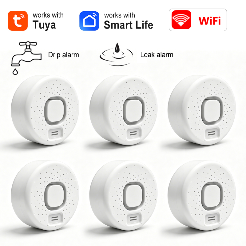 Tuya WiFi 漏水検知器スマートライフドリップセンサー高デシベル音警報キッチン浴室洪水漏水アプリリモート警報