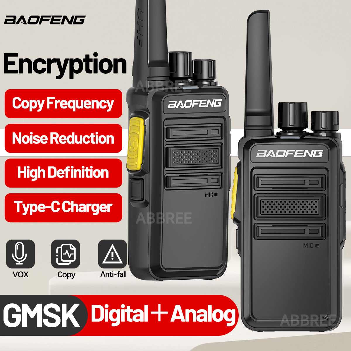 Baofeng BF-V12D GMSK デジタルトランシーバー UHF 暗号化通話ノイズリダクション HD ラジオワイヤレスコピー周波数双方向アマチュア無線