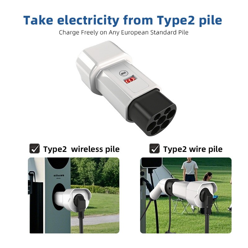 EV 充電アダプタ タイプ 2 から Schuko ソケット 16A 220V EV コネクタ EV 変換エネルギー