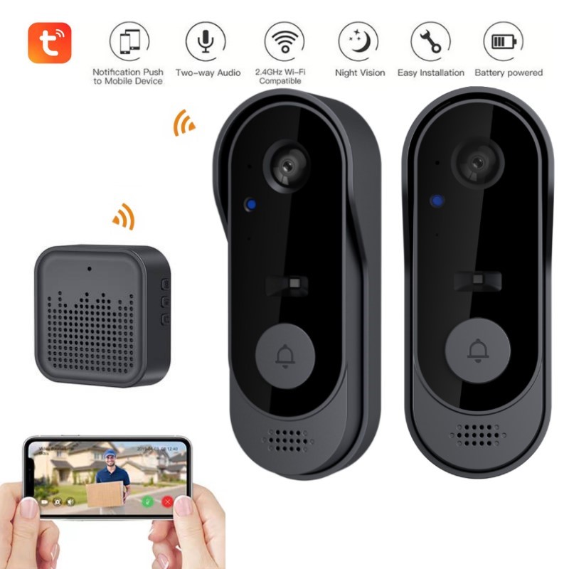 Tuya WIFI カメラドアベル HD ビデオインターホン屋外ワイヤレス防水ドアベルセキュリティ保護 IR ナイトビジョンスマートホーム