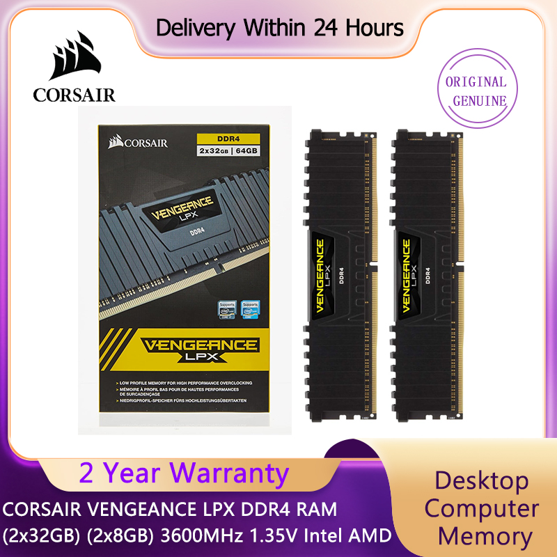 Corsair Vengeance LPX 32GB 16GB (2x8GB) DDR4 DRAM 3200MHz 3600MHz デスクトップメモリキット ブラック/ホワイト XMP2.0 Intel/AMDゲーミング対応