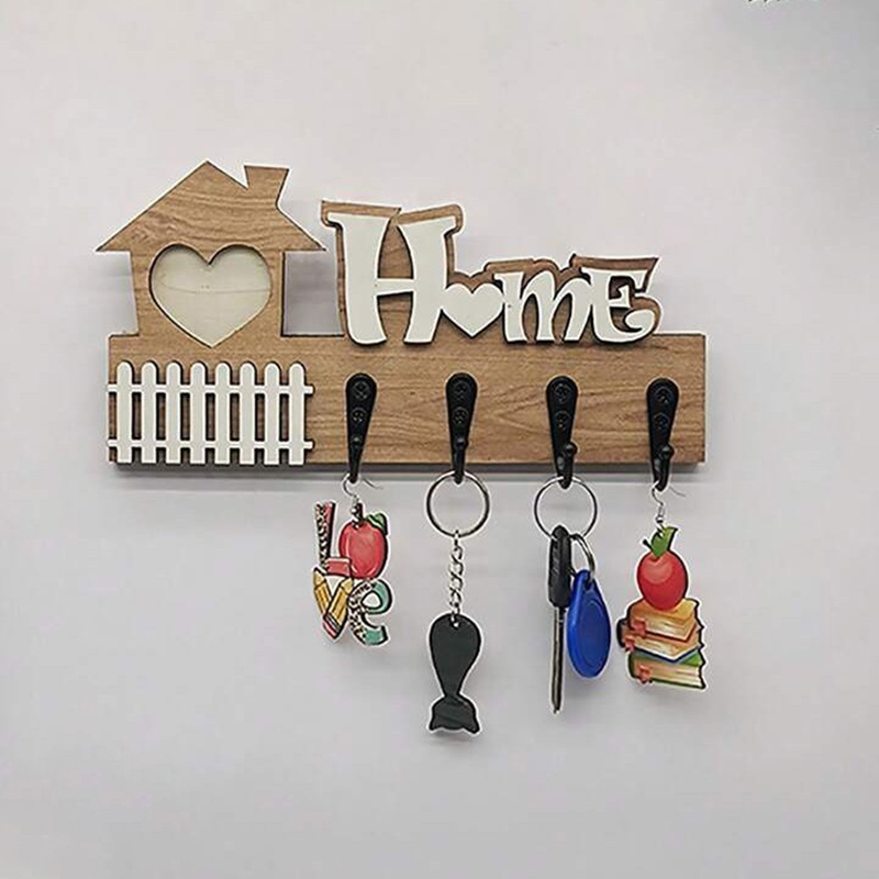 Wooden Wall Hooks Door Wall Hangers Entrance Decoration Key Holder Wooden Crafts Home Decoration Wooden Hook