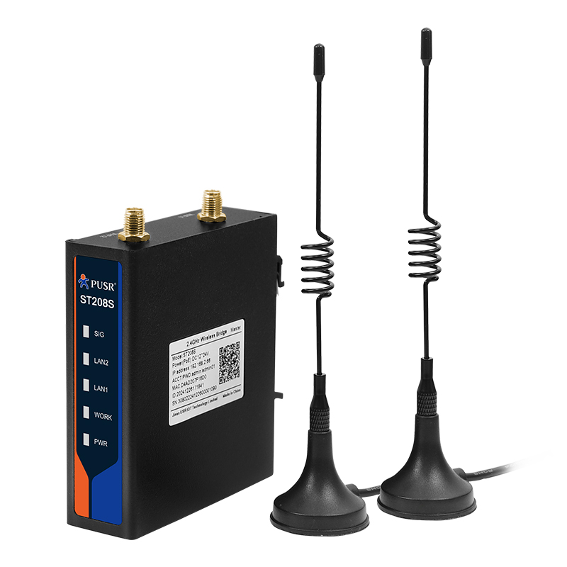 PUSR 産業用 2.4GHZ ポイントツーポイント 500m ワイヤレスブリッジ PLC 用 クアルコムプラグアンドプレイ 2 パック外部アンテナバージョン ST208S