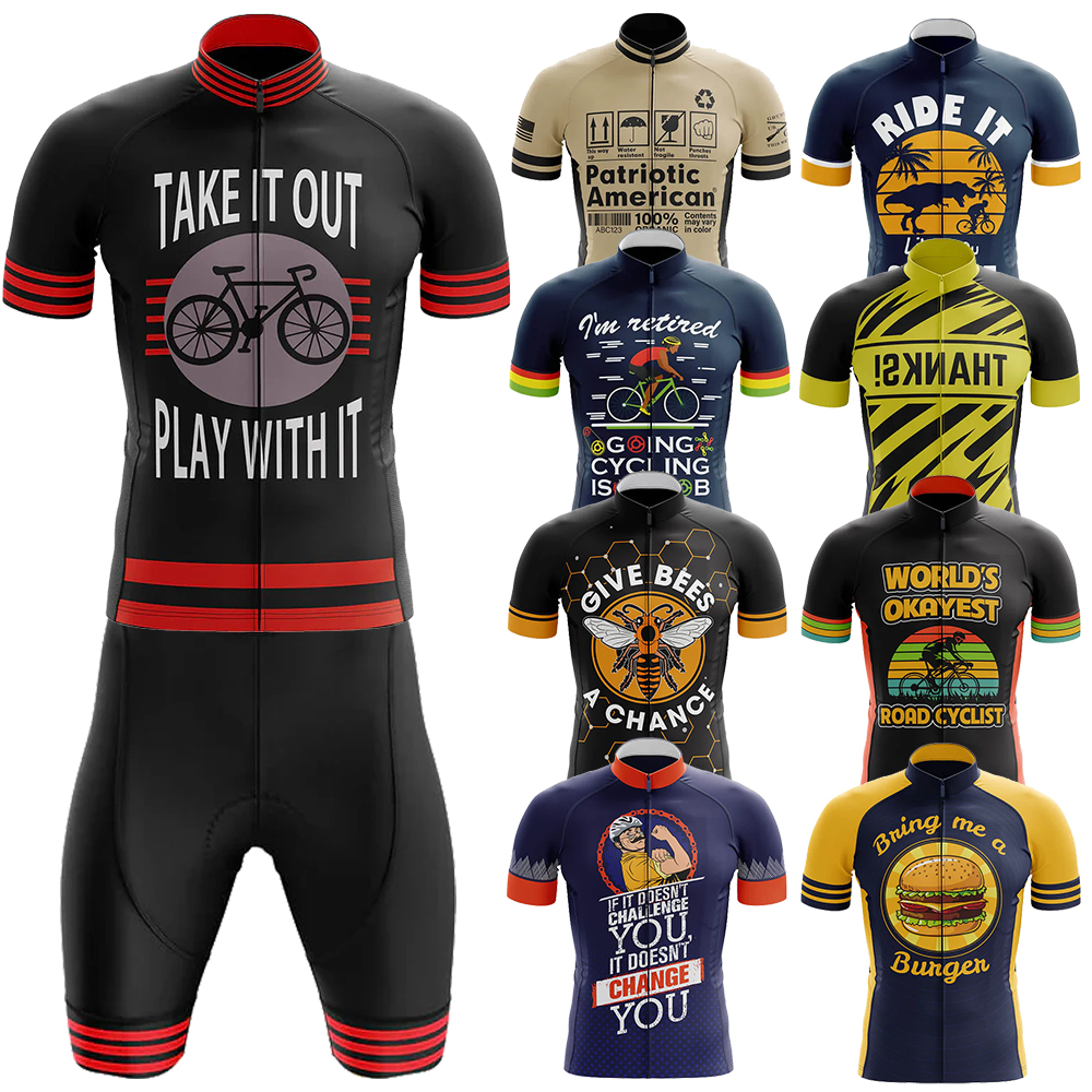 それで遊ぶサイクリングジャージ服 Mtb 男性衣料品専門のシャツショーツ男性ジャンパー夏バイクジャージよだれかけ男性