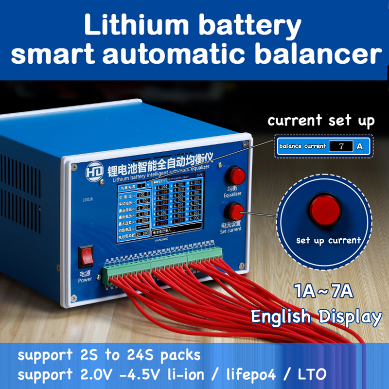 電流 1A から 7A 調整可能なリチウムバッテリーバランサーイコライザー 2S - 24S バランス差動電圧修理測定 8S 16S