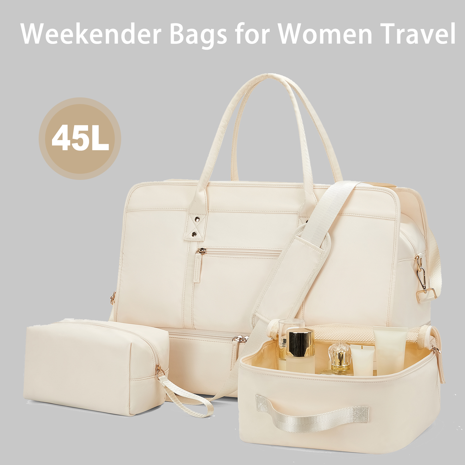 荷物旅行バッグ、衣類バッグとトイレタリーバッグ付き大容量毎日の通勤ショルダーバッグ女性トートバッグハンドバッグ女性