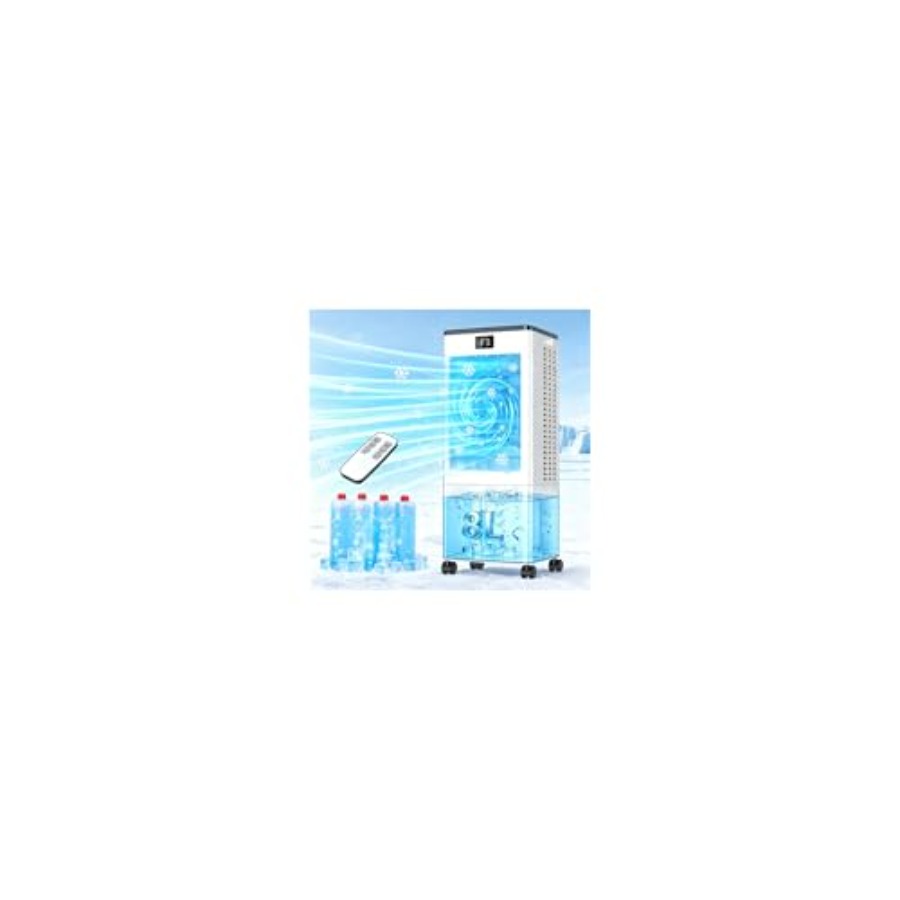 家庭寝室用ポータブルエアコン、プラスチックハウジング、白、3-in-1 気化冷却、4 モード、3 速度、120