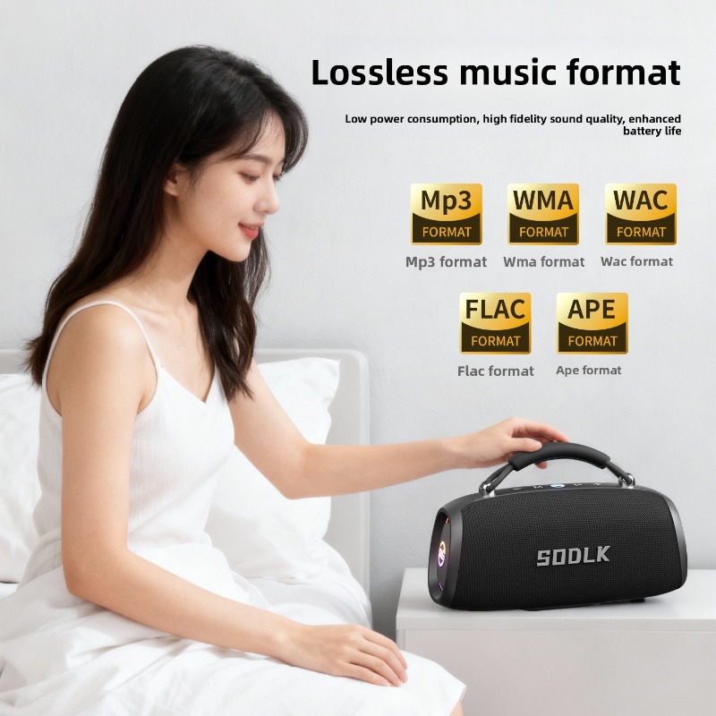 SODLK 屋外 Bluetooth スピーカー 100 ワット強力な低音ポータブルスピーカーハンドル RGB ライト長いバッテリー寿命キャンプパーティー用