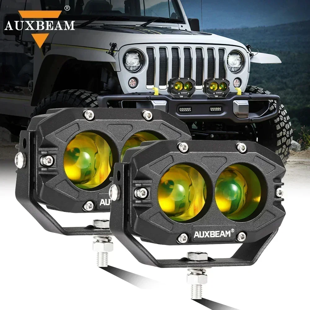 AUXBEAM 4 インチ 60 ワット LED ワークライト LED ポッドドライビングランプ 3000K/6500K スポットライト IP67 オフロードトラック SUV 4WD ATV R4 シリーズ用