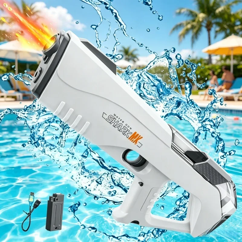 模擬発射電動水鉄砲大人子供射撃ゲーム自動吸水ウォーターブラスター夏の屋外子供のおもちゃ
