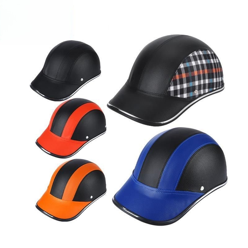 For Cafe Racer Chopper Scooter Safety Hard Hat Half Face Vintage Summer Cap Motorcycle Half Helmet Baseball Cap Style