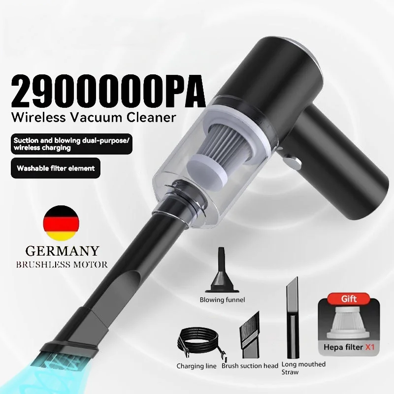 新しい 120 ワット 2900000PA 車掃除機ワイヤレス超高強力 3 で 1 ウェットドライデュアル使用ポータブルハンドヘルド掃除機
