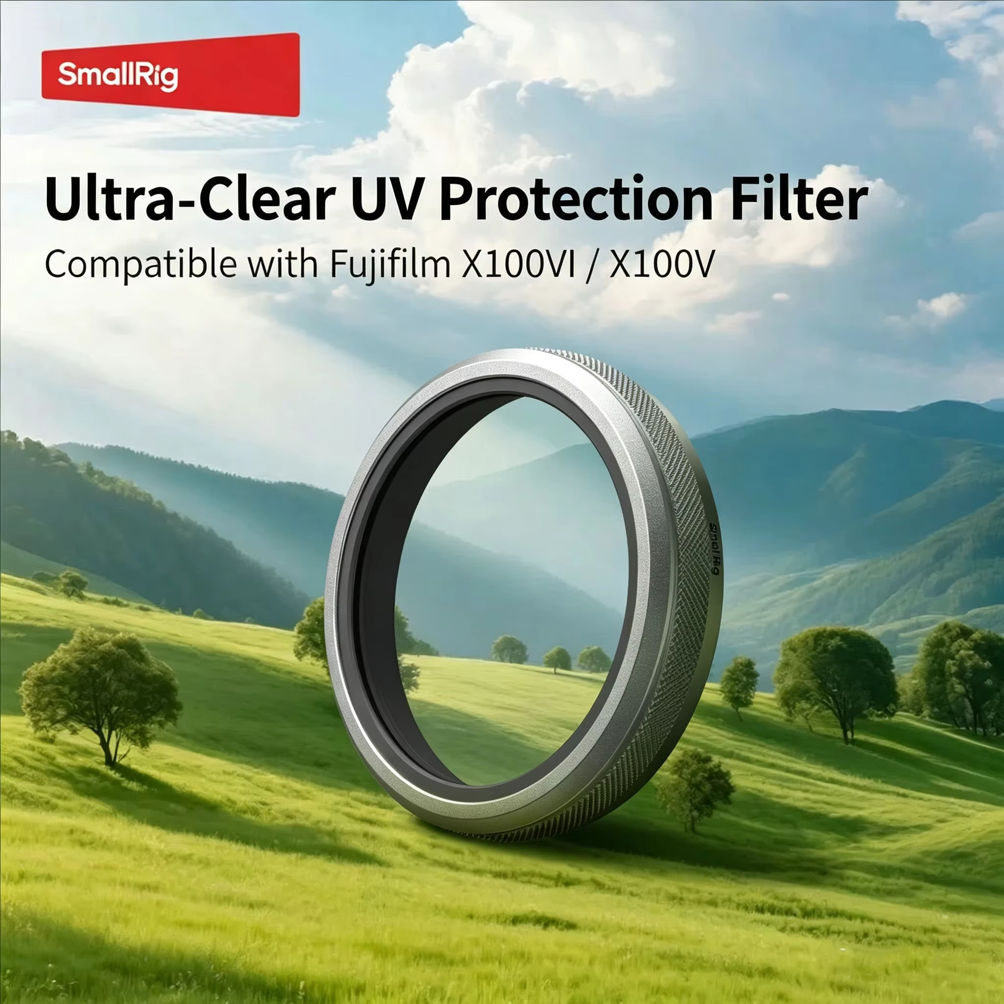 SmallRig 富士フイルム X100VI / X100V 用 UV フィルター、光学ガラス両面マルチコーティングレジストが反射によるグレアを防止