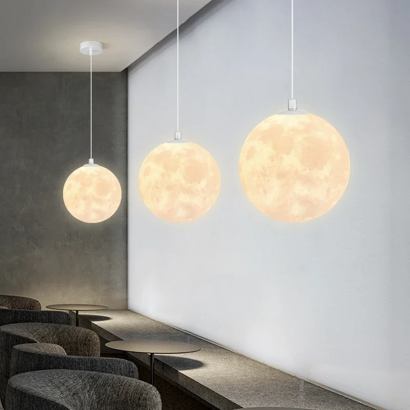 現代 LED ムーンペンダントシャンデリア照明ダイニングルームキッチンレストランバーの装飾ベッドサイドライトサスペンションランプ