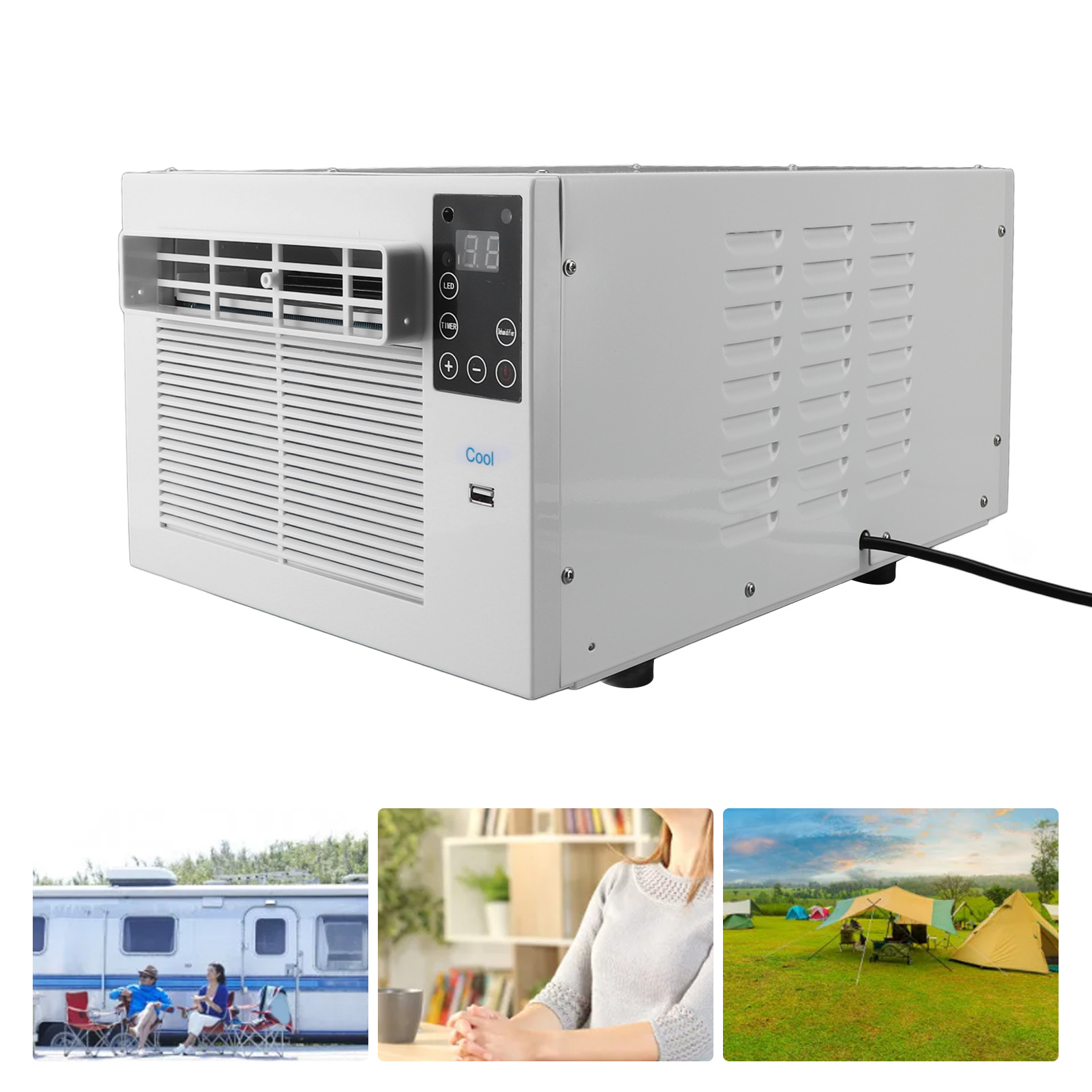 コンディショナー 1900BTU 280W ミニモバイル AC リモコン付き 自宅寮オフィスキャンプペットスペース用