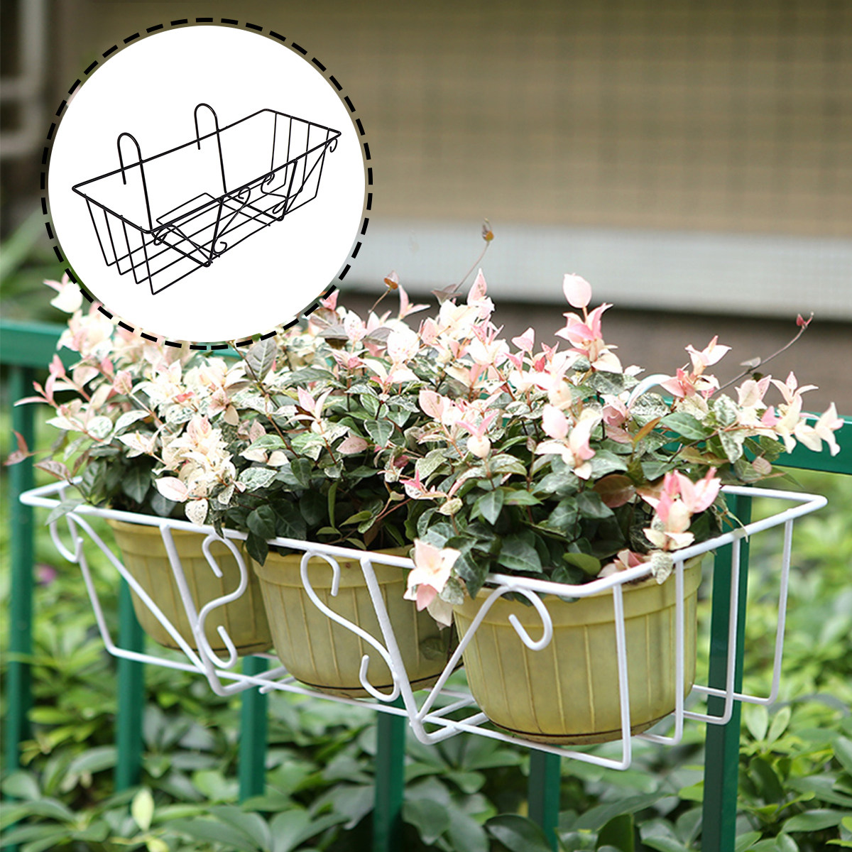 プレミアムアイアン吊り植木鉢棚バルコニー庭窓壁装飾省スペース大型プランターホルダー植木鉢ラック