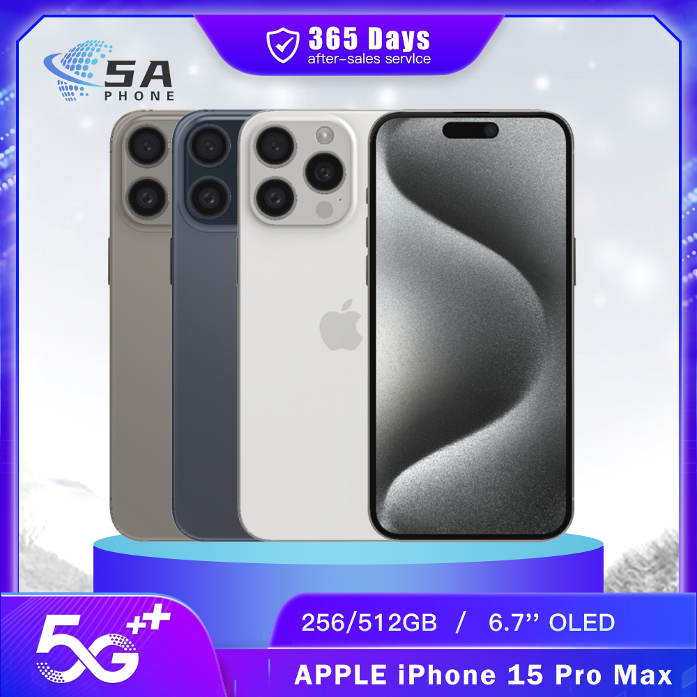 オリジナル中古 Apple iPhone 15 Pro Max 5G スマートフォン Face ID 256GB/512GB デュアル e-SIM NFC 48MP 12MP 120Hz IOS A17 Pro 携帯電話