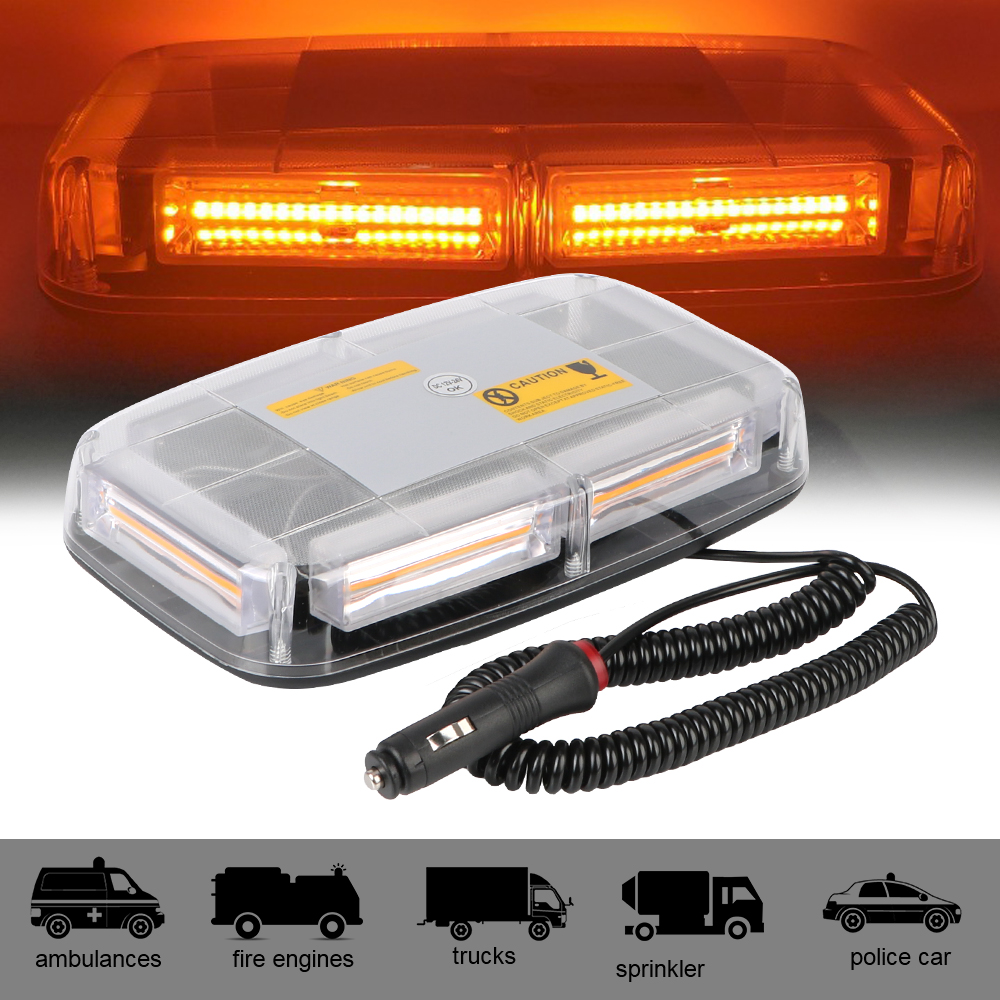 車のストロボ警告灯 DC12 〜 24V 警察フラッシャー車両屋根点滅ビーコン緊急信号ランプ黄色 LED COB 天井ランプ